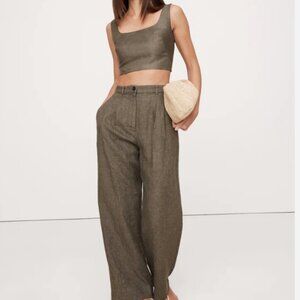 Banana Republic Soho High-Rise Wide-Leg Linen Pant Size 10P